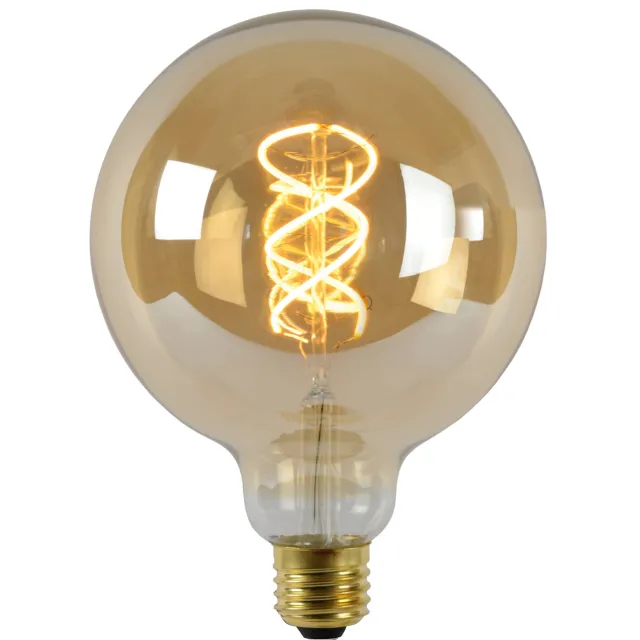 Lucide G125 - Filament lamp - Ø 12,5 cm - LED Dimb. - E27 - 1x5W 2200K - Amber