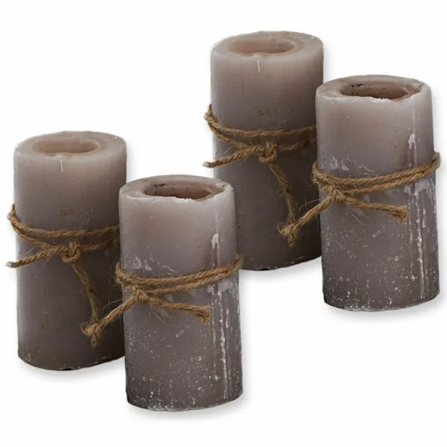 Loberon Kaars set van 4 Braga taupe