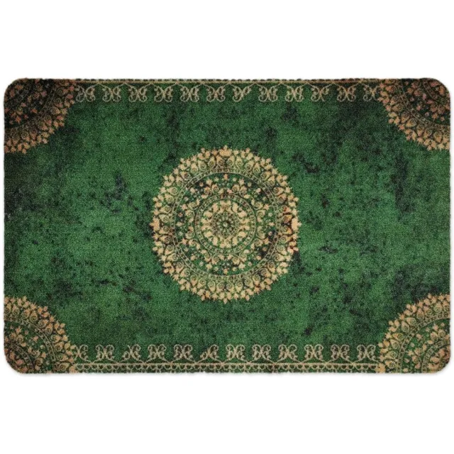 Famanu Deurmat Orient Green, 40 x 60 cm, antislip en wasbaar, vuilvangmat voor binnen en buiten Transparant