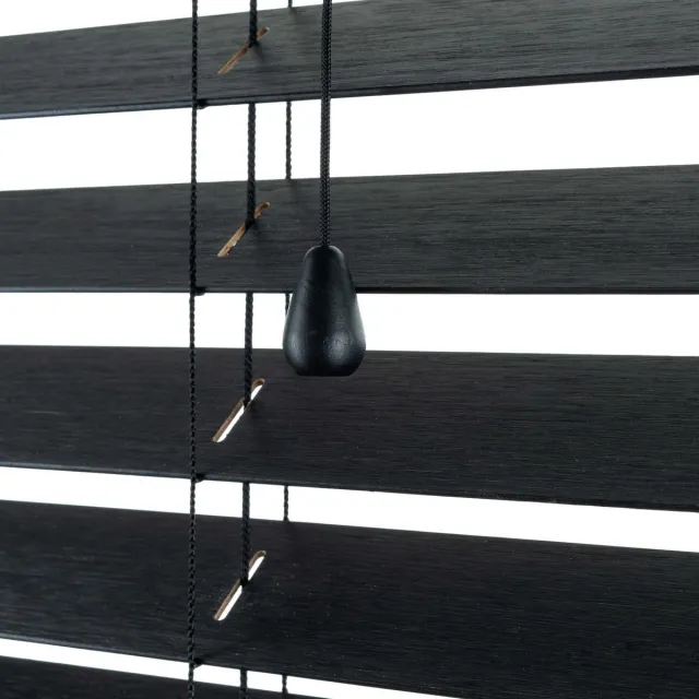Dutchblinds Bamboe Jaloezieën - 50mm - Zwart - 75 x 250 cm - Breedtematen van 40 t/m 300 cm