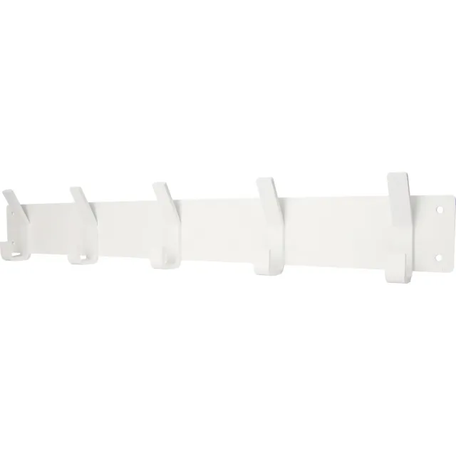 Marcellis Kapstok - Wandkapstok met 5 haken + schroefset - staal - 70cm bij 12cm - mat wit - T1 Mat wit 5 haak vast