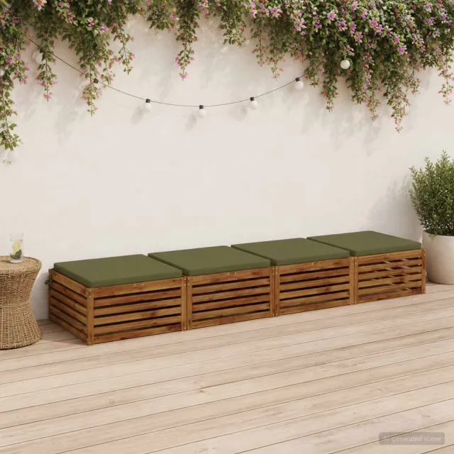 vidaXL Zitkussens SOEST 4 st 100% Polyester Olijfgroen 70 x 70 x 5 cm