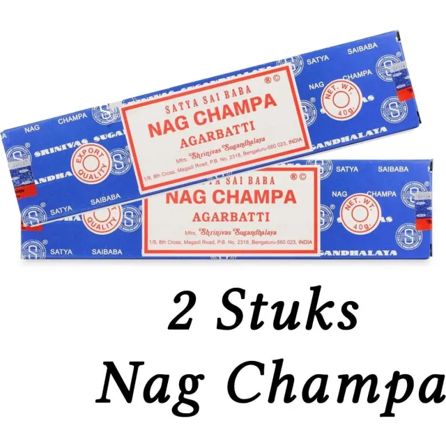 Nag champa 2 stuks Wierook Satya Nag Champa - Agarbatti klassiek staafjes Blauw