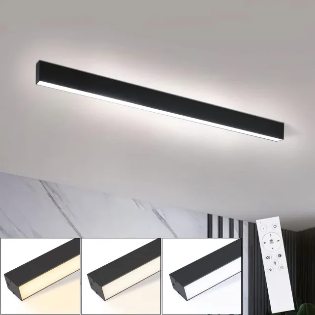 Glitzerlife Plafondlamp Led Plafondverlichting - Dimbaar CCT Geheugenfunctie Flikkervrij - 29W 2320lm - 80cm - Zwart