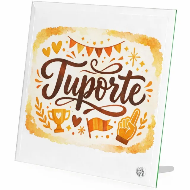 Mr Cadeautjes Glasframe 20 x 20 - design Een feestelijke familietypografie met één groot centraal woo | cadeau Wit