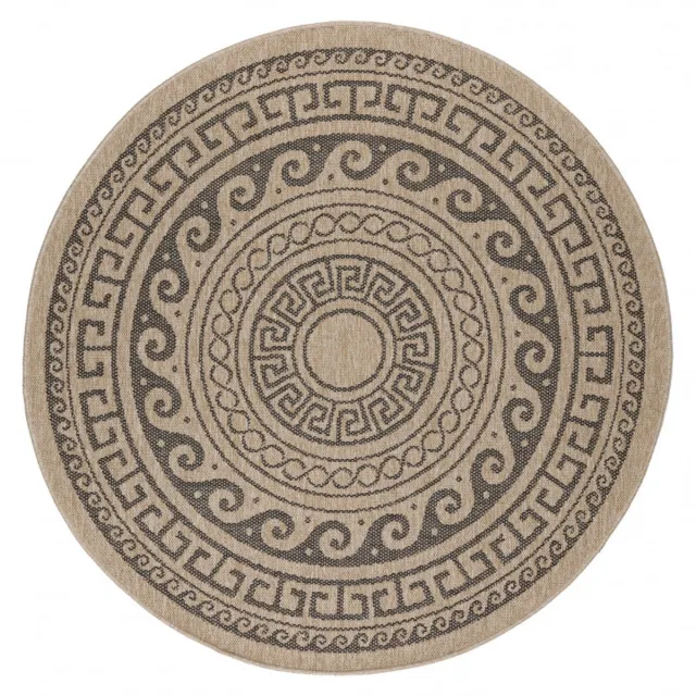 Ayyildiz Vloerkleed Comilla – Zwart – Laagpolig & Modern – Voor Binnen & Buiten – 160x160 cm rond