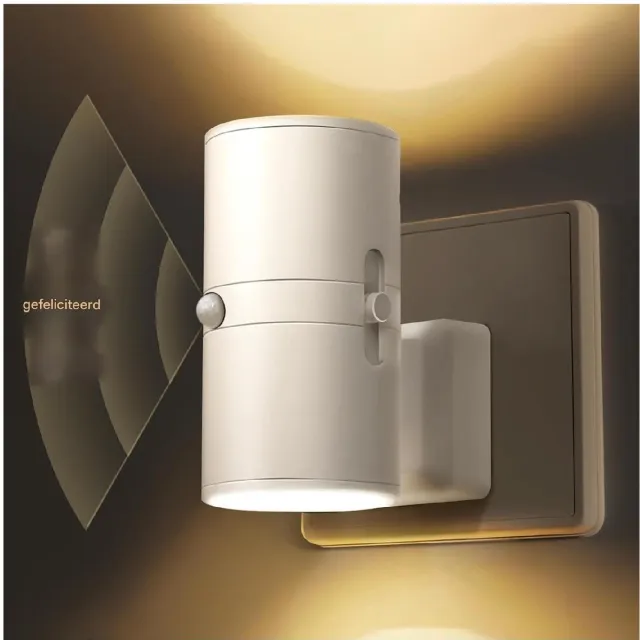 GelldG Nachtlampje met bewegingssensor - Stekkerlamp - Instelbare helderheid - Geschikt voor stopcontact - Ideaal voor gangen, keukens, badkamers, slaapkamers en trappenhuizen - Warm wit licht