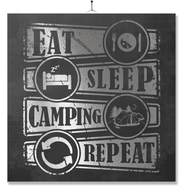MC Living Tegel Met Opdruk | Geschenk | Kado | Eat Sleep Camping Repeat Multi-Color