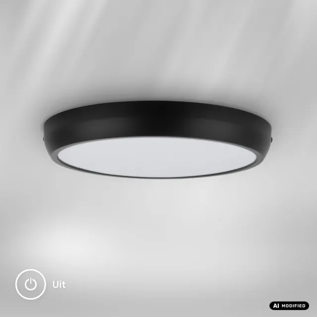 Briloner Navaro - LED Plafondlamp - badkamerverlichting - badkamerlamp - IP44 - 18W - neural wit licht - Ø27cm - zwart
