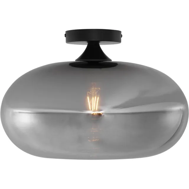 QAZQA busa - Art Deco Plafondlamp - 1 lichts - Ø 40 cm - Zwart - Woonkamer | Slaapkamer | Keuken