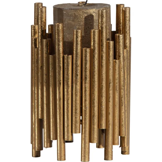 BePureHome Waxinehouder Uneven - Metaal - Antique Brass - 18x12x12