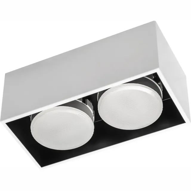 LED's light by Shada Cube Plafondlamp met 2 lichtpunten - Draaibaar licht - Staal - 20 x 8 cm - GX53 - Wit - Plafonniere - Plafonnieres - Plafoniere slaapkamer - Plafondlampen - Badkamerlamp - Plafond lamp
