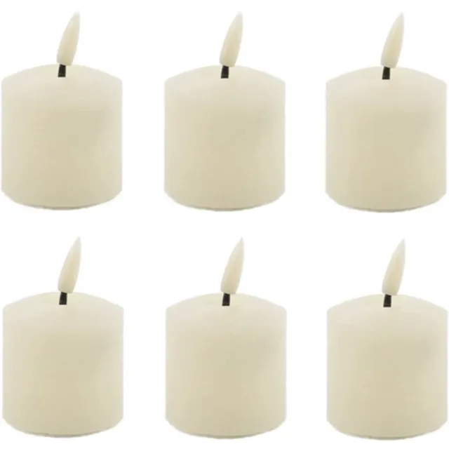 Mansion Atmosphere led mini kaarsjes ivoor wit - 6 stuks
