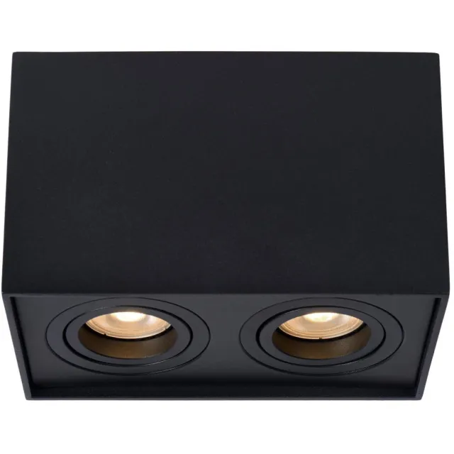Lucide dimbare aluminium opbouwspot GU10 18.5x9.6 cm - zwart