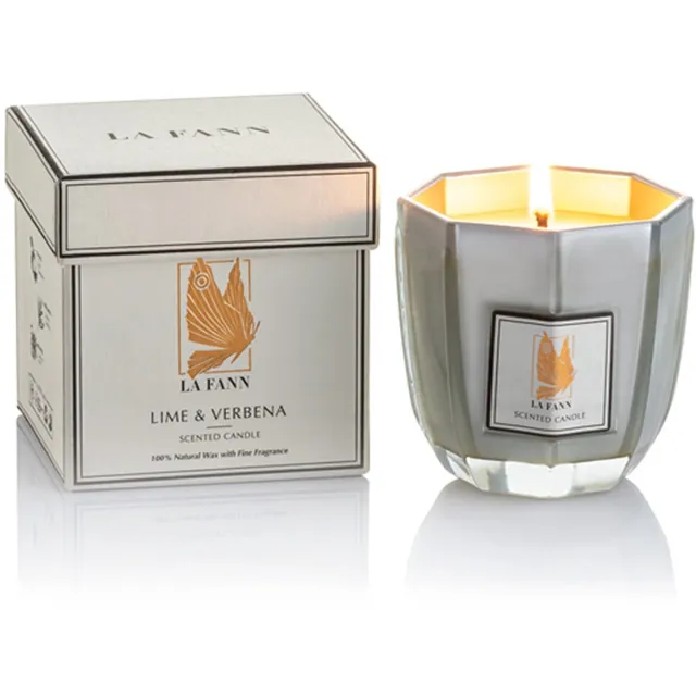 La Fann Lime & Verbena Scented Candle 200 g Geel
