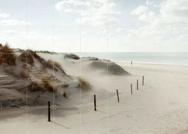 IXXI Minimalistic Beachviews, Claire Droppert - 140 x 100 cm - Grote wanddecoratie en posters - Minimalisme, Naturalisme, Fotografie, Studeerkamer Beige