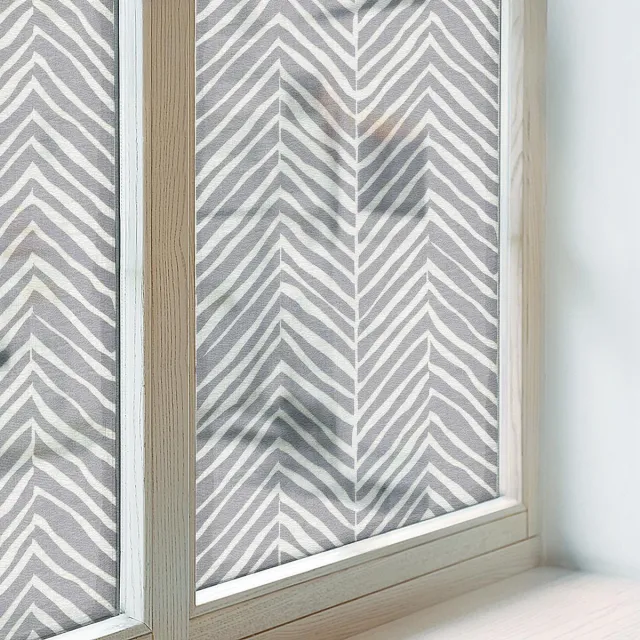 Coloray Privacy Folie Raam - Zigzagpatroon Anti inkijk Raamfolie Glas in Lood - 200x116 cm - Grijs Melkglas Folie - Zonwerende Raamfolie - Voor de hal, voor de woonkamer, voor het kantoor - Privacy Folie Raam Glas in Lood Grijs - Zigzagpatroon