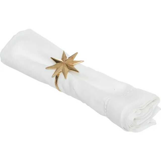 Fééric Lights and Christmas Servetring sterren - Set van 2 stuks - Kerstdecoratie - Goud