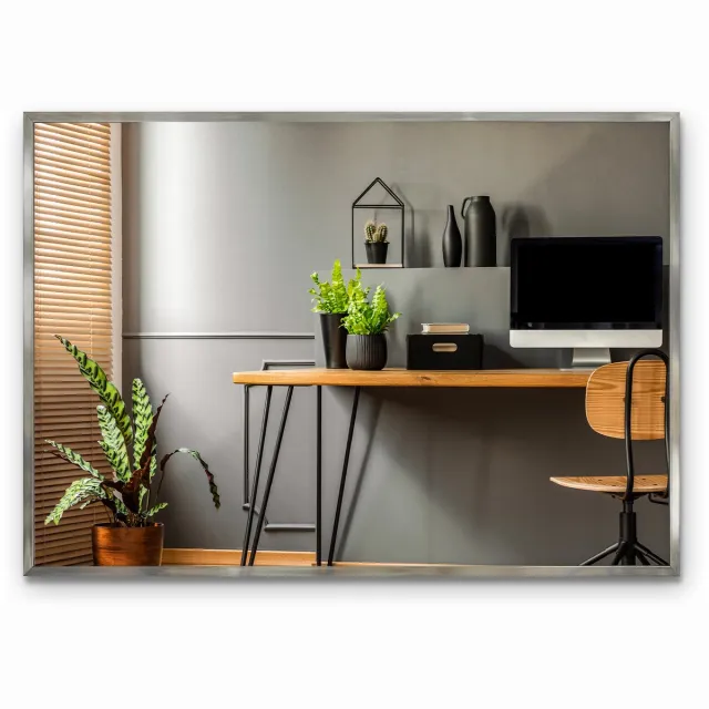 TULUP Grote Wandspiegel - Moderne Badkamerspiegel - Decoratieve Spiegel 100x70 cm Zilver