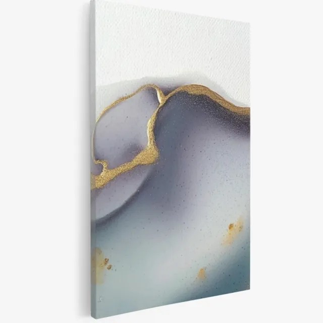 Saammp Canvas Schilderij - paars goude- Abstract - 50x70 - Foto op canvas - Wanddecoratie - Muurdecoratie Woonkamer - Slaapkamer decoratie - Canvas Print Multicolor