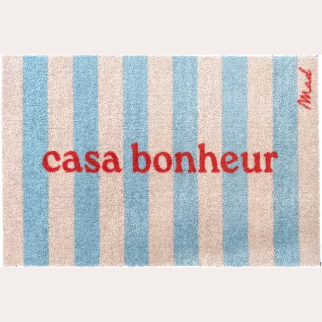 Mad About Mats DANTE - deurmat/badmat - casa bonheur - droogloop/touch - wasbaar - 50x75cm blauw, beige, rood