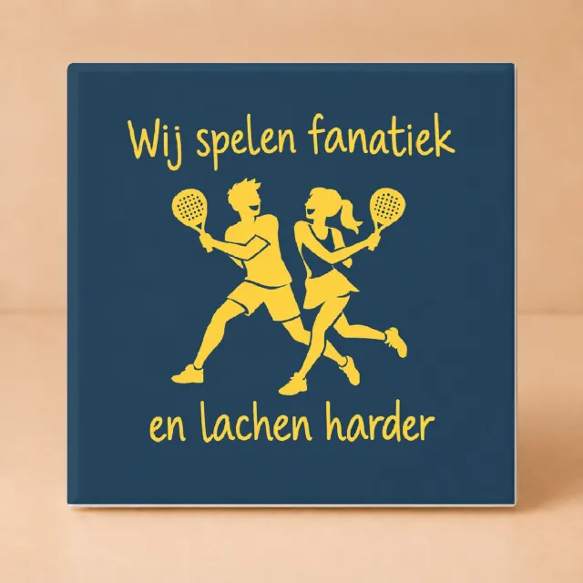 Bedruk King Minimalistische Padelpakjes Na de Rally Tegel – Scandinavisch Design voor Sportieve Padel Fans en Teams - 15 x 15 cm Wit