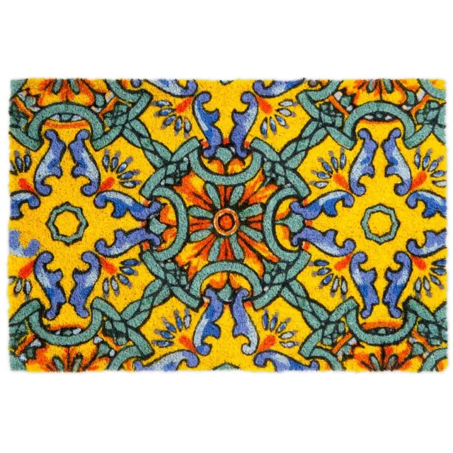 Excelsa Italiaans Design Trinacria Deurmat 60x40 cm – Veelkleurig – Siciliaans Design – PVC Antislip