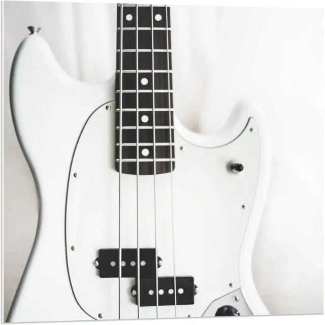 KuijsFotoprint Forex - Witte Elektrische Gitaar - 80x80cm Foto op Forex