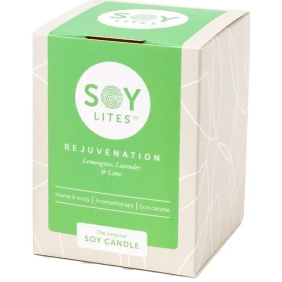 Soylites Soycandle Rejuvenation - Lemongrass, Lavender & Lime gebroken wit