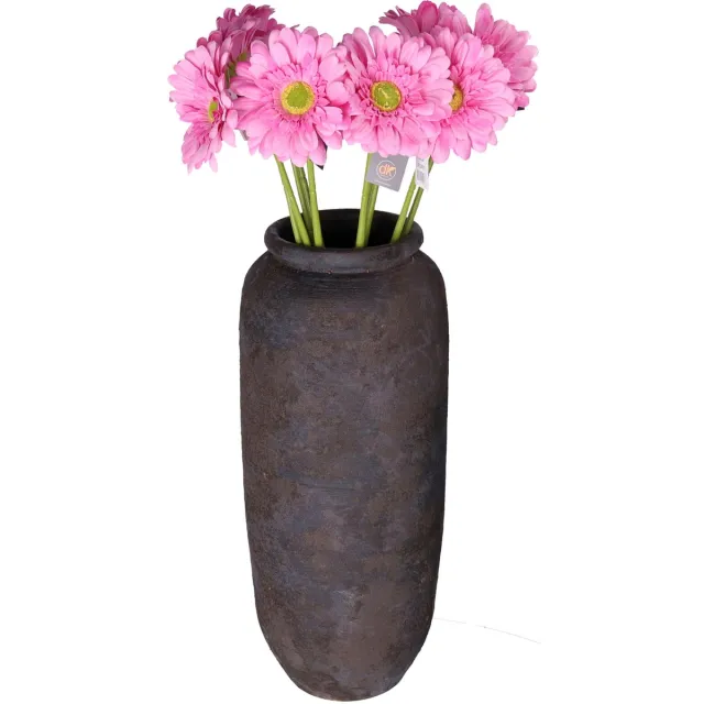 DK design Kunstbloemen boeket Gerbera - 10x - 72cm - roze - Real Touch - kunst zijdebloemen