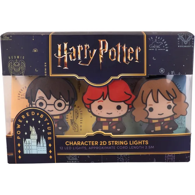 Mad Monkey Harry Potter - lichtsnoer - met personages - 12 lampjes - 2,5 meter lang - USB-C