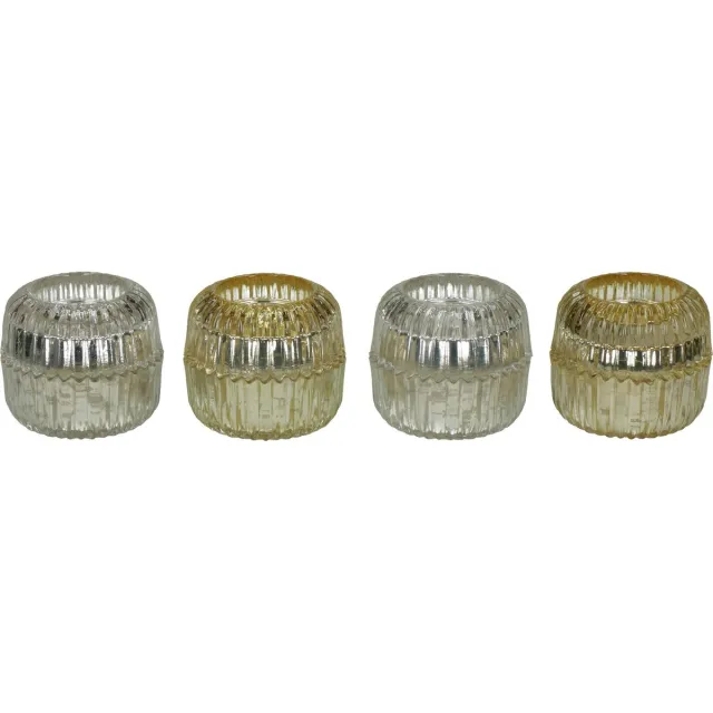Pomax Little star - set van 4 geurkaarsen van het merk Pomax mix van goud en zilver