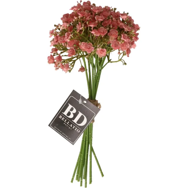 Bellatio Design Kunstbloemen boeket Gipskruid - 30 cm - roze - kunst zijdebloemen - Gypsophila