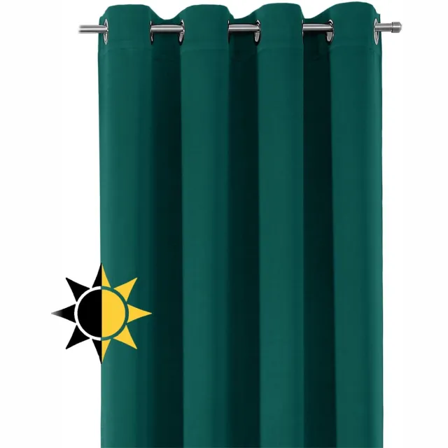 Ibenzoa Verduisteringsgordijn met Oogjes, Petrol, 140x225cm - Ondoorzichtig & Geluiddempend groen