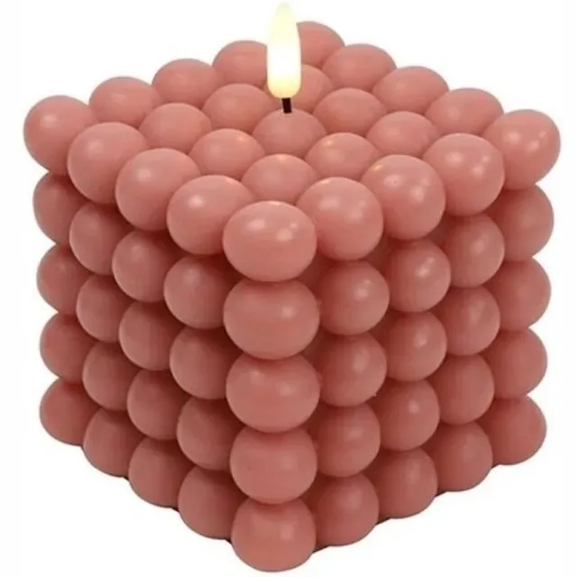 Countryfield Ledkaars met vlam effect Lyon Roze 12 cm, Bolletjes led kaars, Led kaars Roze, led kaars, bolletjes kaars, Led bolletjes kaars