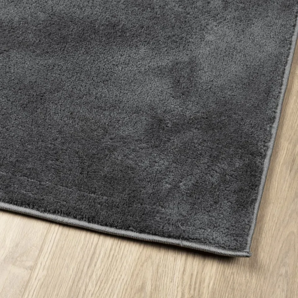 vidaXL Vloerkleed OVIEDO laagpolig 120x120 cm antracietkleurig, foto 4