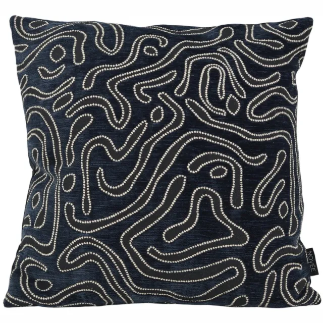 NOVÉE Chenille Flow Zwart Kussenhoes | 45 x 45 cm | Velvet/Polyester zwart 45x45