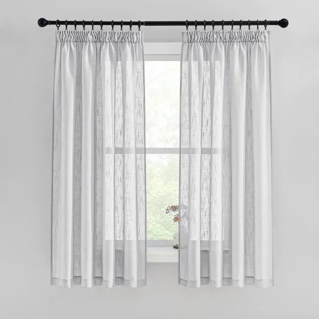 Ibenzoa Stijlvolle Lichtgrijze Woonkamergordijnen Met Linnenlook in Semi-Transparante Stof, 160x140 cm, Set van 2 lichtgrijs