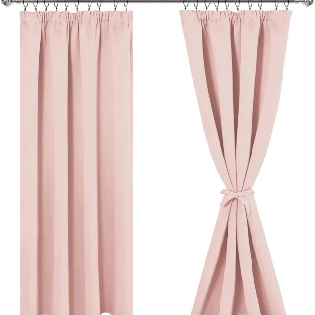Unyqoos Grote Roze Verduisteringsgordijnen met Thermofunctie voor Woonkamer en Slaapkamer - Set van 2, 200x140 cm