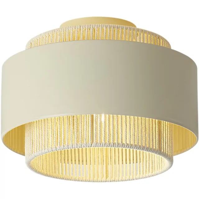 QAZQA kora - Moderne Plafondlamp - 1 lichts - Ø 30 cm - Beige - Woonkamer | Slaapkamer | Keuken