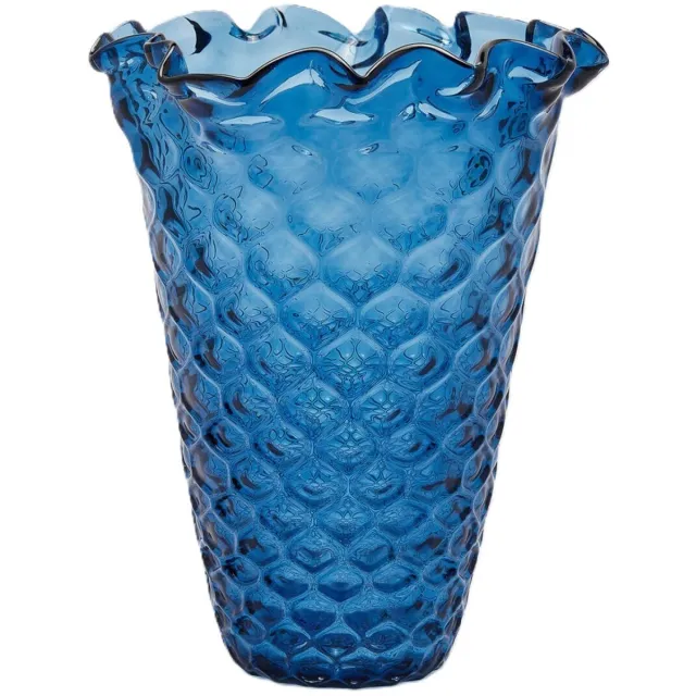 EDG - Enzo De Gasperi EDG - Vaas- Glas - blauw - D28 x H36 cm - Opening 22,5 cm