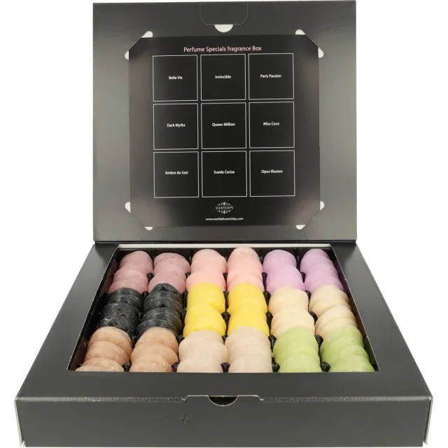 Scentchips Scentbox Cadeauset – Waxmelts – Geurwax – Geschenkdoos – Huisparfum – Geurbrander – Verzameldoos 144 Geurchips – Scent Giftbox parfum