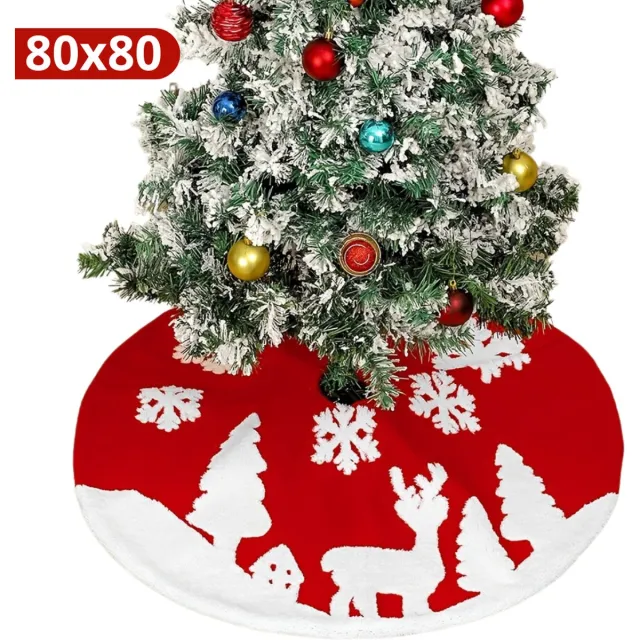 Bovista Kerstboomrok Voor Kunstboom - Kerstboomkleed - Kerstboom Mand - Kerstkleed - Kerstboomring - Kerstrok - Kerstboomdeken - Kerstboomrok - Rond 80cm Wit