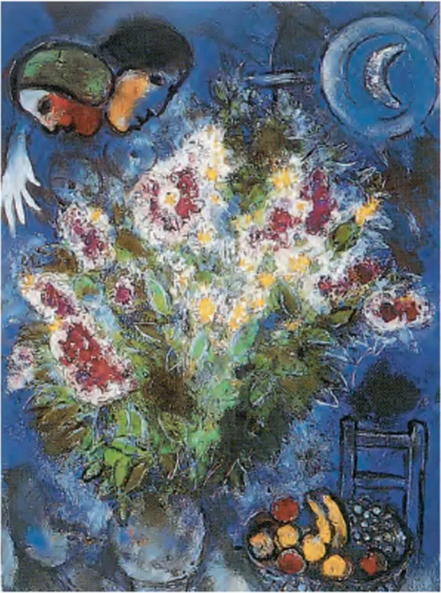 Catch Projecten Mini kunstposter - Marc Chagall - Stilleven met bloemen - 24x30 cm Multicolor
