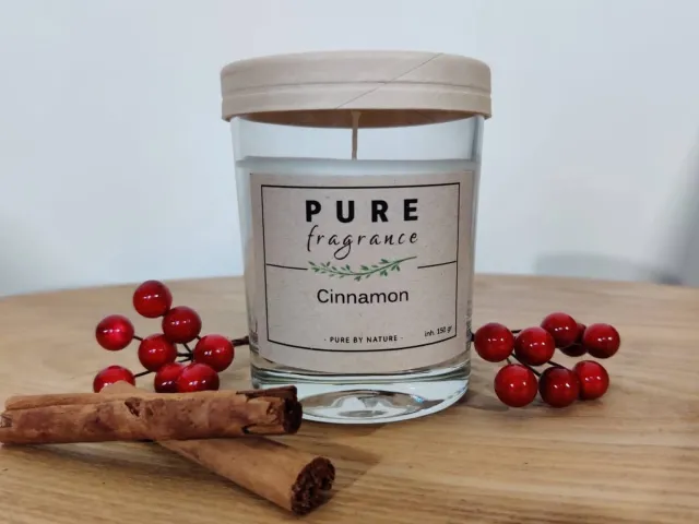 Pure Fragrance Geurkaars in glas - Cinnamon - kaneel wit