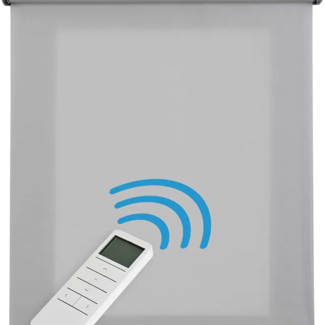 Storesdeco Motorgecontroleerd doorschijnend rolgordijn met batterij, Grijs 160x250cm Grey