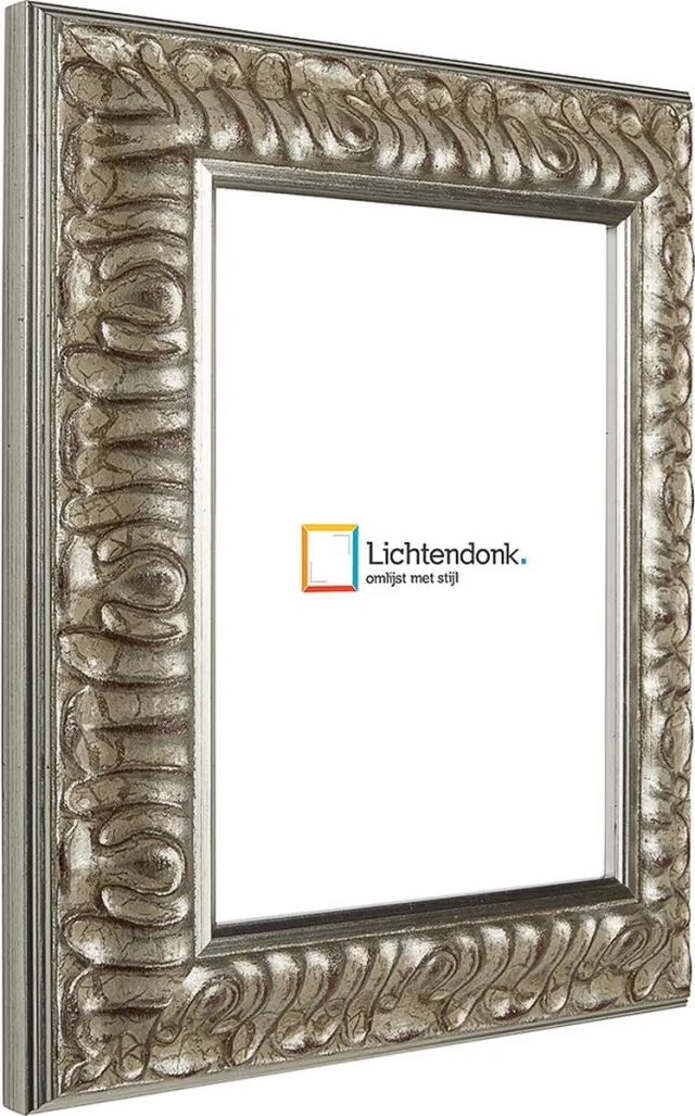 Lichtendonk Fotolijst - Fotokader - Barok Zilver - 4,6 cm breed profiel - Fotomaat 27x48 - Ontspiegeld ACRYLITE - Art.nr. 10691627483