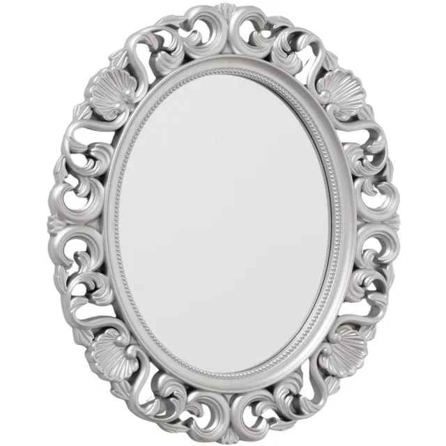 Boltze wandspiegel Sabrina - zilver - ovaal - vintage - klassiek - H37cm - Barok