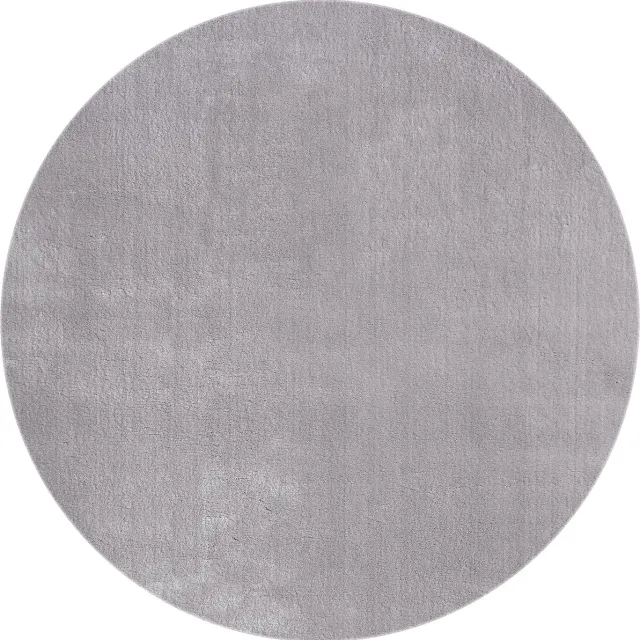 Mia´s Teppiche Mia’s Teppiche Taos – superzacht kortflor vloerkleed met antislip rug, wasbaar, grijs, 120 cm rond