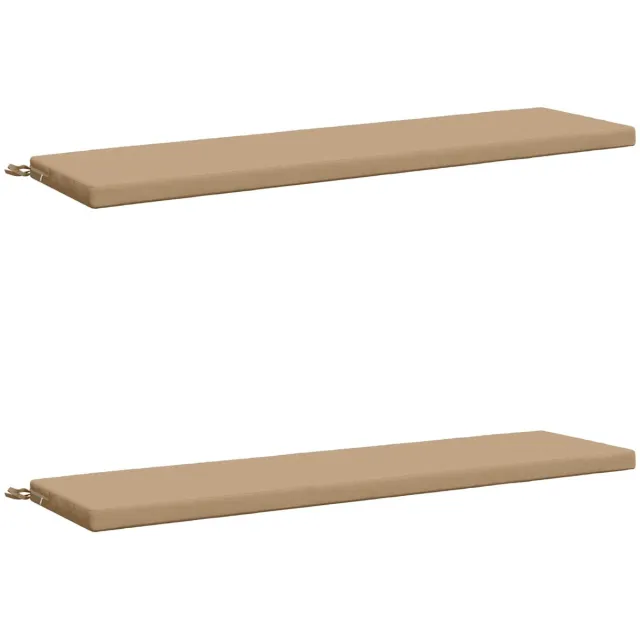 vidaXL Bankkussens - SOEST - 2 - st - 100% - Polyester - Zand - 140 - x - 40 - x - 5 - cm